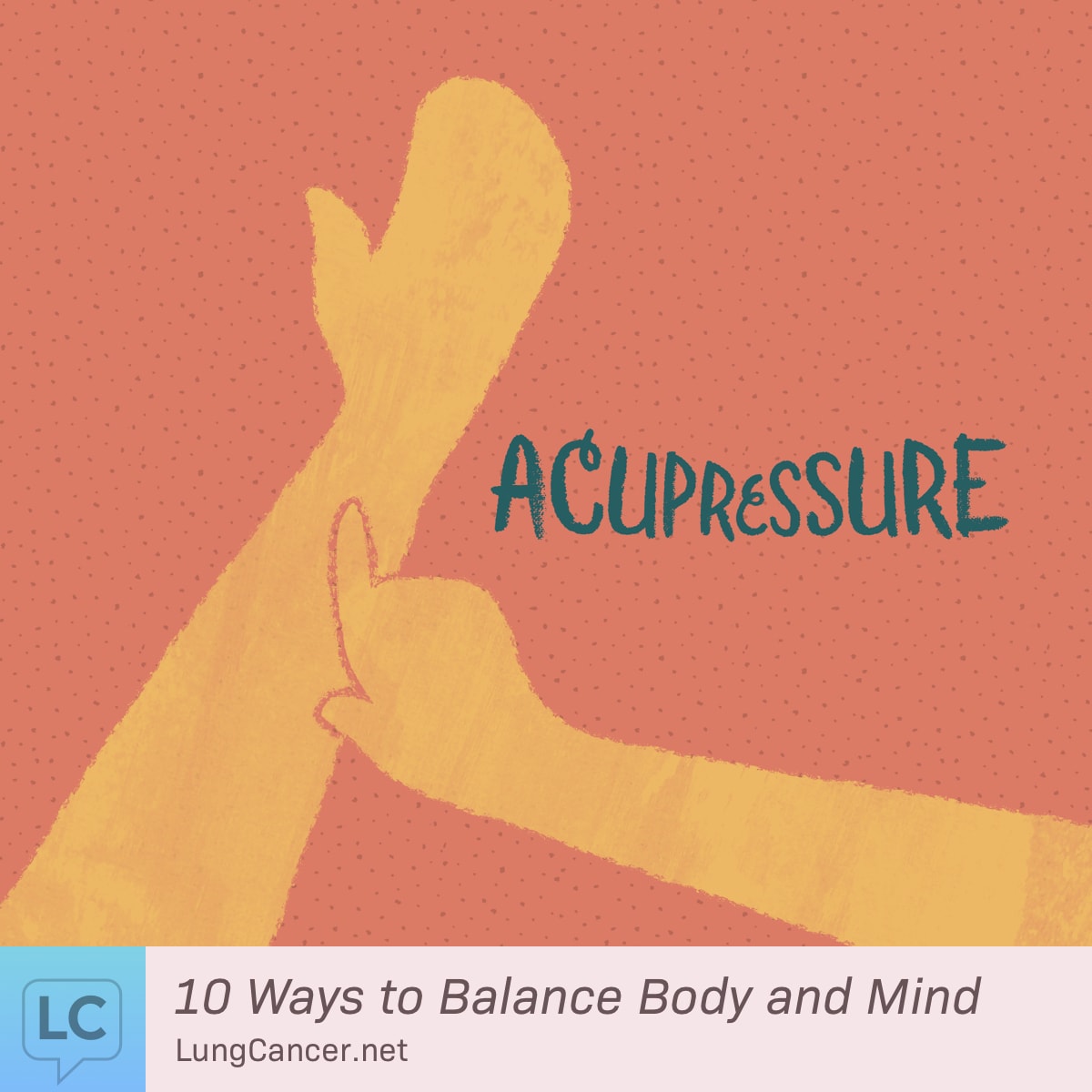 A finger presses on the wrist of an open palm.